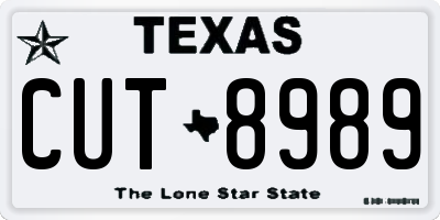 TX license plate CUT8989