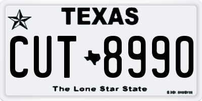 TX license plate CUT8990