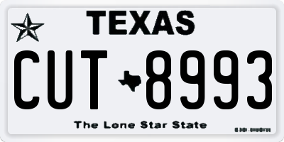 TX license plate CUT8993