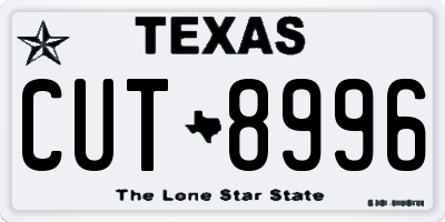 TX license plate CUT8996