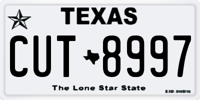 TX license plate CUT8997