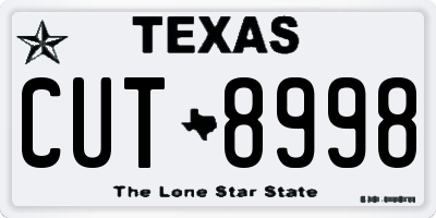 TX license plate CUT8998