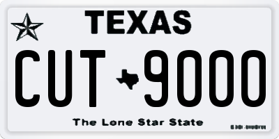TX license plate CUT9000