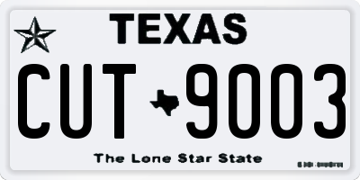 TX license plate CUT9003