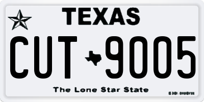 TX license plate CUT9005