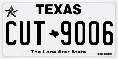 TX license plate CUT9006