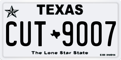 TX license plate CUT9007