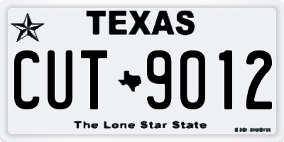 TX license plate CUT9012