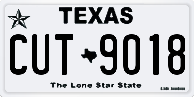 TX license plate CUT9018
