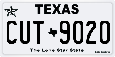 TX license plate CUT9020