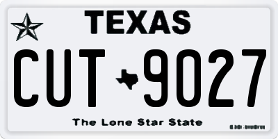 TX license plate CUT9027