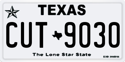 TX license plate CUT9030