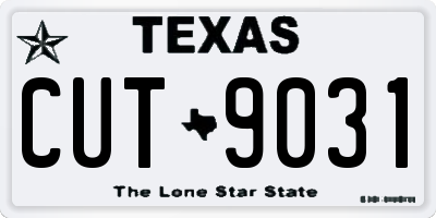 TX license plate CUT9031