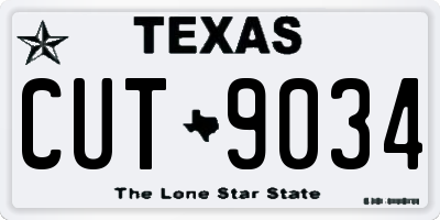 TX license plate CUT9034