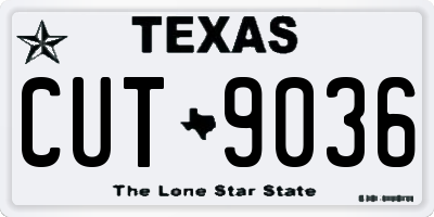 TX license plate CUT9036