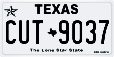 TX license plate CUT9037