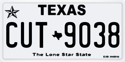 TX license plate CUT9038
