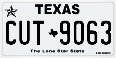 TX license plate CUT9063