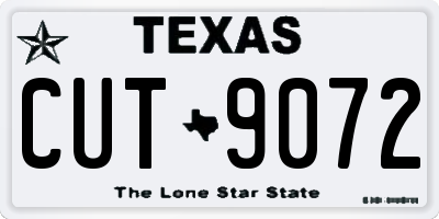 TX license plate CUT9072