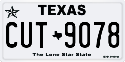 TX license plate CUT9078