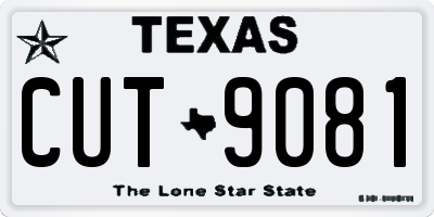 TX license plate CUT9081