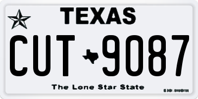 TX license plate CUT9087