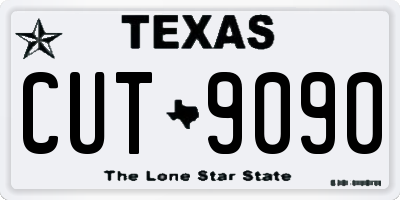 TX license plate CUT9090