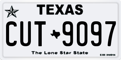 TX license plate CUT9097