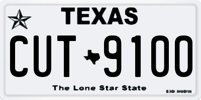 TX license plate CUT9100