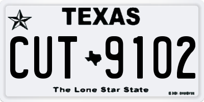 TX license plate CUT9102