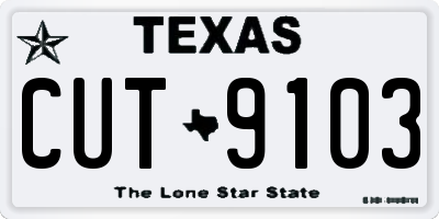 TX license plate CUT9103