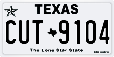 TX license plate CUT9104