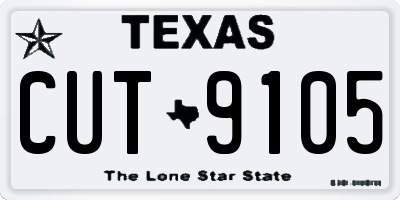 TX license plate CUT9105