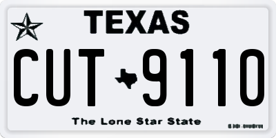 TX license plate CUT9110