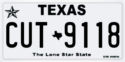 TX license plate CUT9118