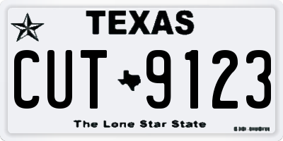 TX license plate CUT9123