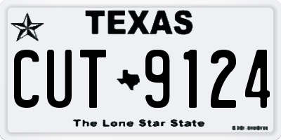 TX license plate CUT9124