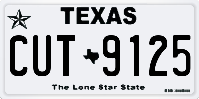 TX license plate CUT9125