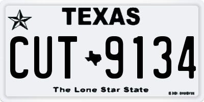 TX license plate CUT9134