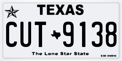 TX license plate CUT9138