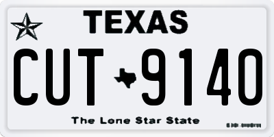 TX license plate CUT9140