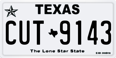 TX license plate CUT9143