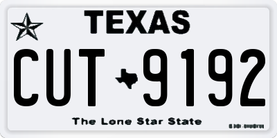 TX license plate CUT9192