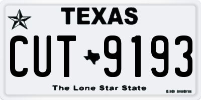 TX license plate CUT9193