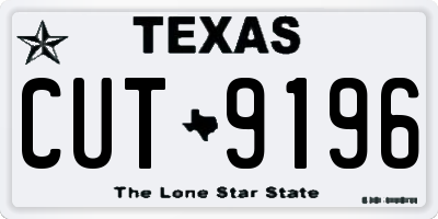 TX license plate CUT9196