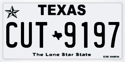TX license plate CUT9197