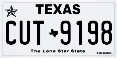 TX license plate CUT9198