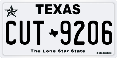 TX license plate CUT9206