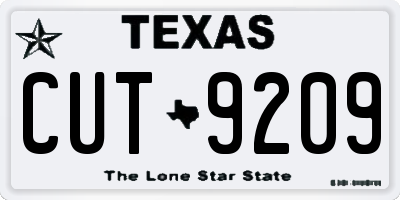 TX license plate CUT9209