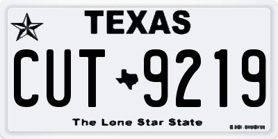 TX license plate CUT9219